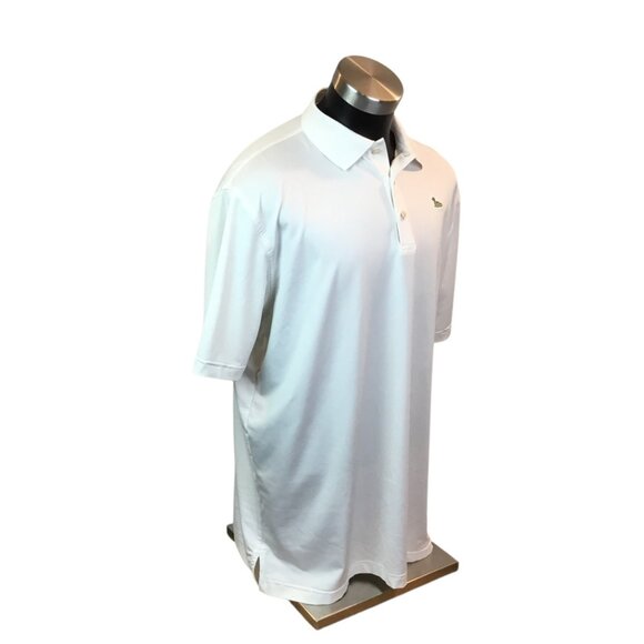 Peter Millar Polo Shirt Mens L Summer Comfort White Polyester/Spandex Golf Shirt - Picture 4 of 8